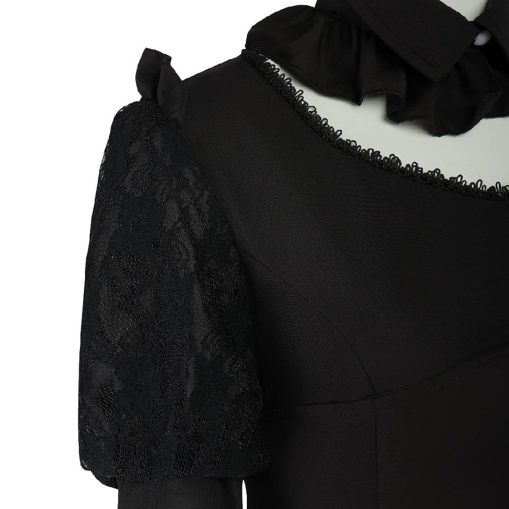 Halloween Retro Gothic Jumpsuit Party Princess Court Plus Size Women's Cosplay Costume Women's Fashion Ball Party Black Long Dress