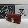 [Pre-Owned] Matelassé Red Sheepskin Shoulder Bag - Very Good #V2THVJ