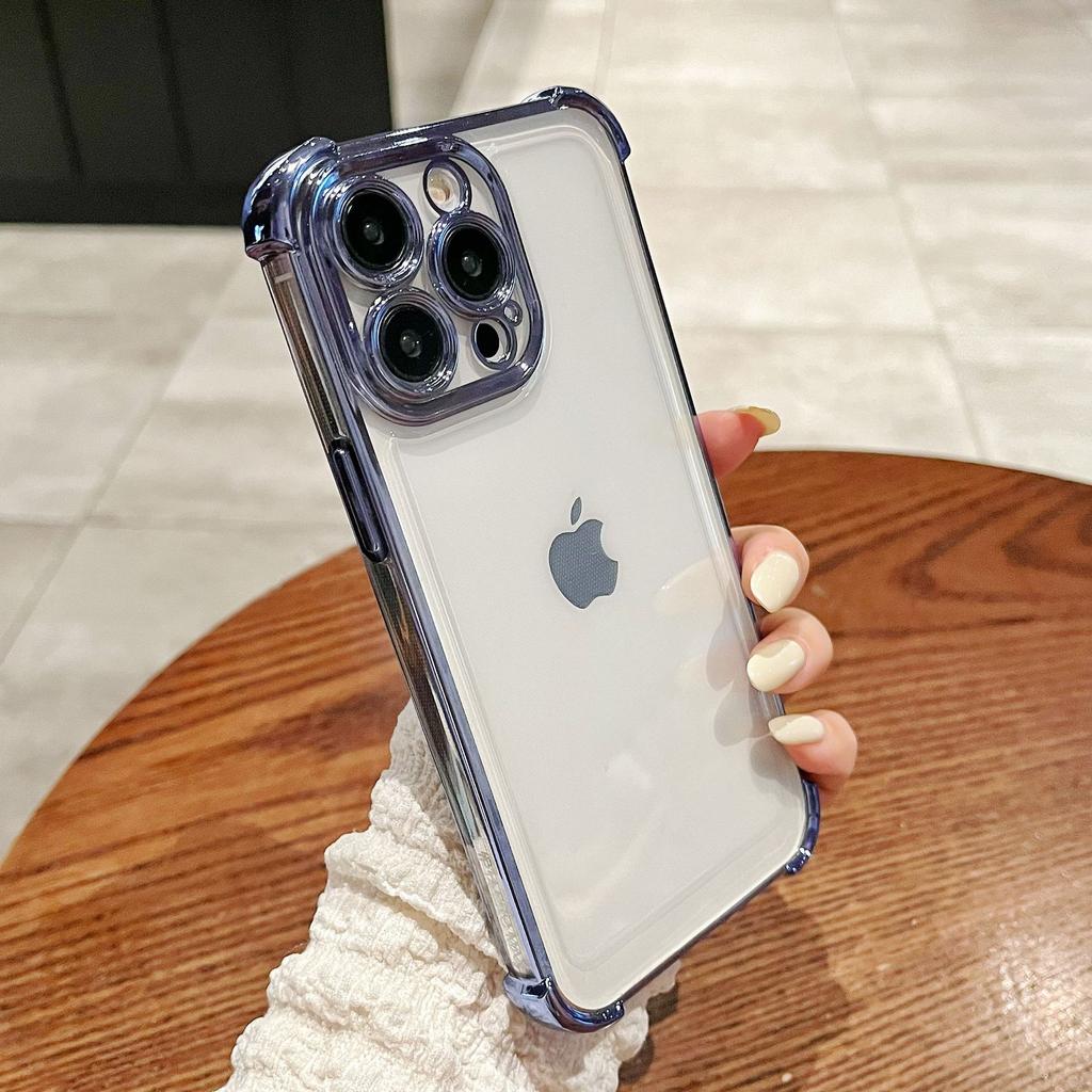 Утолщенные четыре угла, противоударный Подходит для Apple 15 14 Защитная крышка 16 Гальванизированный ТПУ Мягкий чехол iPhone 13 Чехол для мобильного телефона