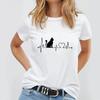 Women T Shirt Simple Design Tops Panda Printed Female Tee T Shirts Casual Basic Summer White T-Shirt Kawaii Lady T-Shirts 2024