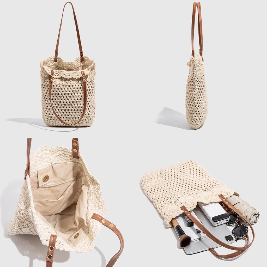 Beach Vacation Bag Mori Girl Woven Bag Summer Fresh Artistic Knitted Bag Large Capacity Tote Bag