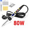 Electric Soldering Iron Pen Tool Kit 80W 110V 220V Welding Solder Wire Set LCD Digital