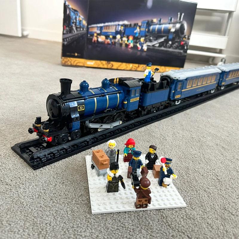 Идеи Восточный экспресс Поезд Строительные блоки Юбилейный роскошный поезд Кирпичи Игрушки для детей Подарки