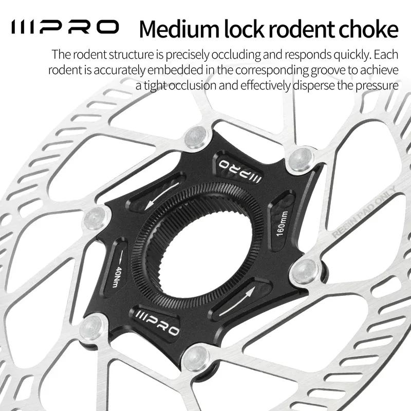 Ротор тормозной диск IIIPRO Ультралегкий ротор дискового тормоза Center Lock 140/160 мм Толщина 1,8 мм Полый диск для шоссейных / MTB велосипедов