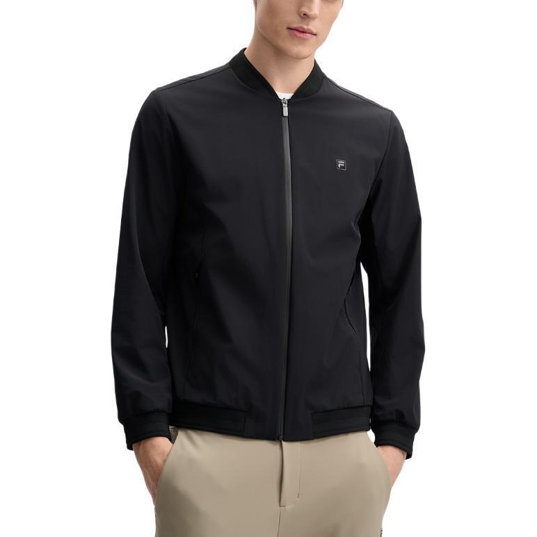 Fila Белая Модная Универсальная Приятная к Коже Куртка с Длинным Рукавом Мужская Куртка Черная F11M513705F-BK