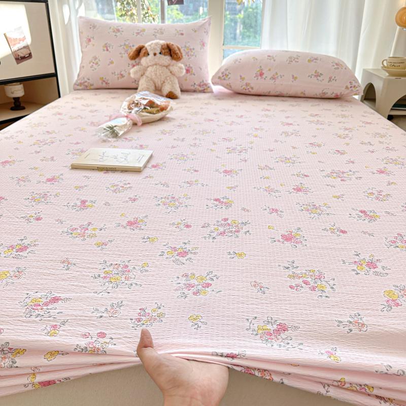 Простыня на резинке с цветочным принтом, розового цвета, sabanas150x200, одинарного/королевского размера, протектор для матраса, мягкие простыни размера кинг для кровати