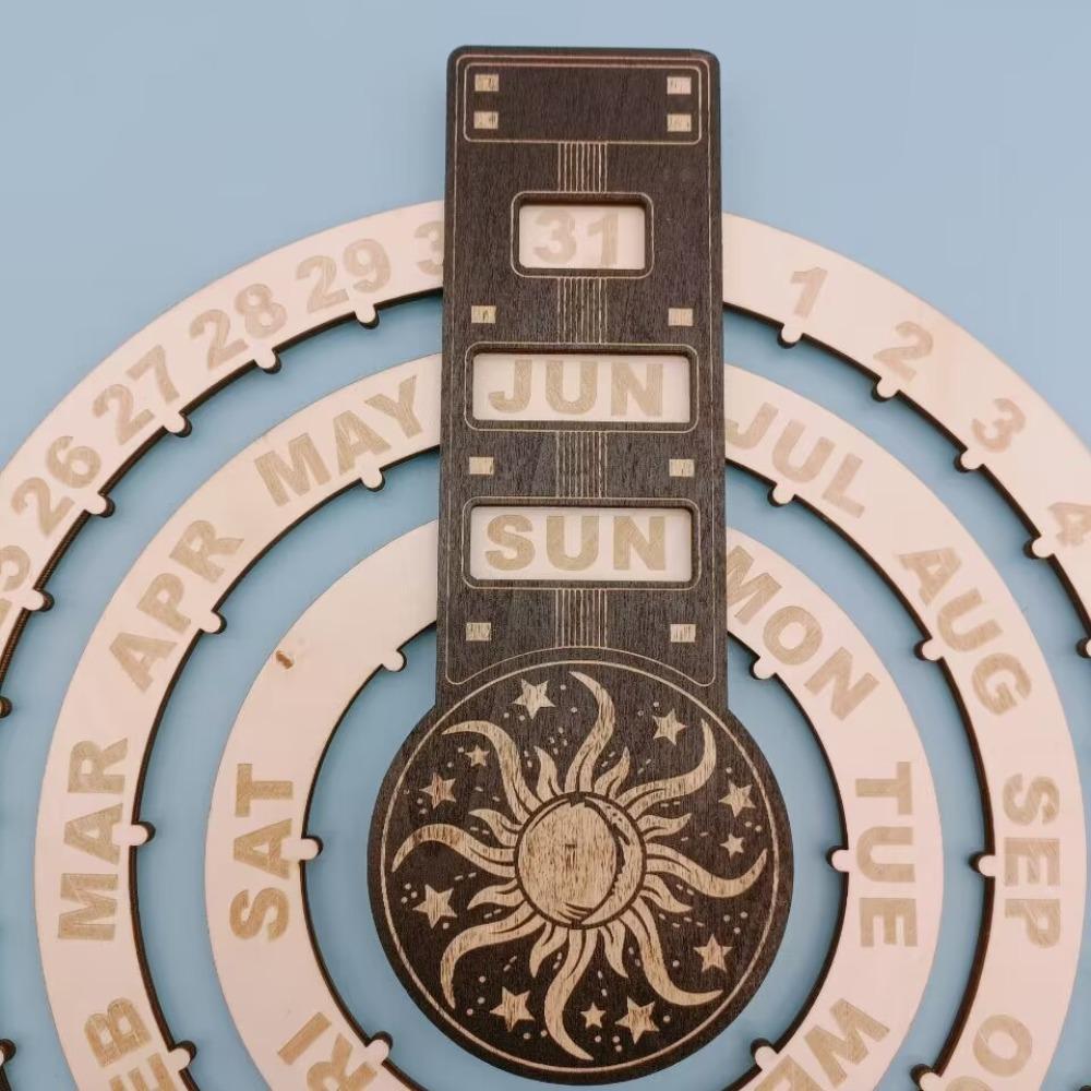 Stylish Rotating Calendar Retro Hanging Calendar Silent Operation Perpetual Calendar  Indoor