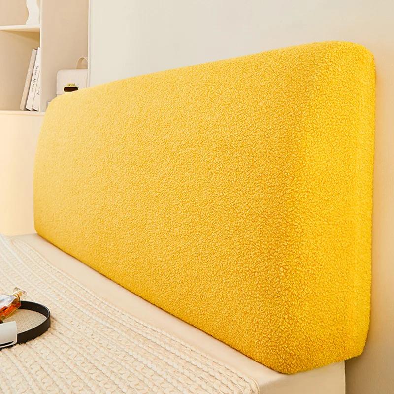 Защитный чехол на спинку кровати от грязи для спальни, утолщенный чехол на изголовье из флиса тедди, эластичный, всеобъемлющий, стеганый чехол на изголовье кровати