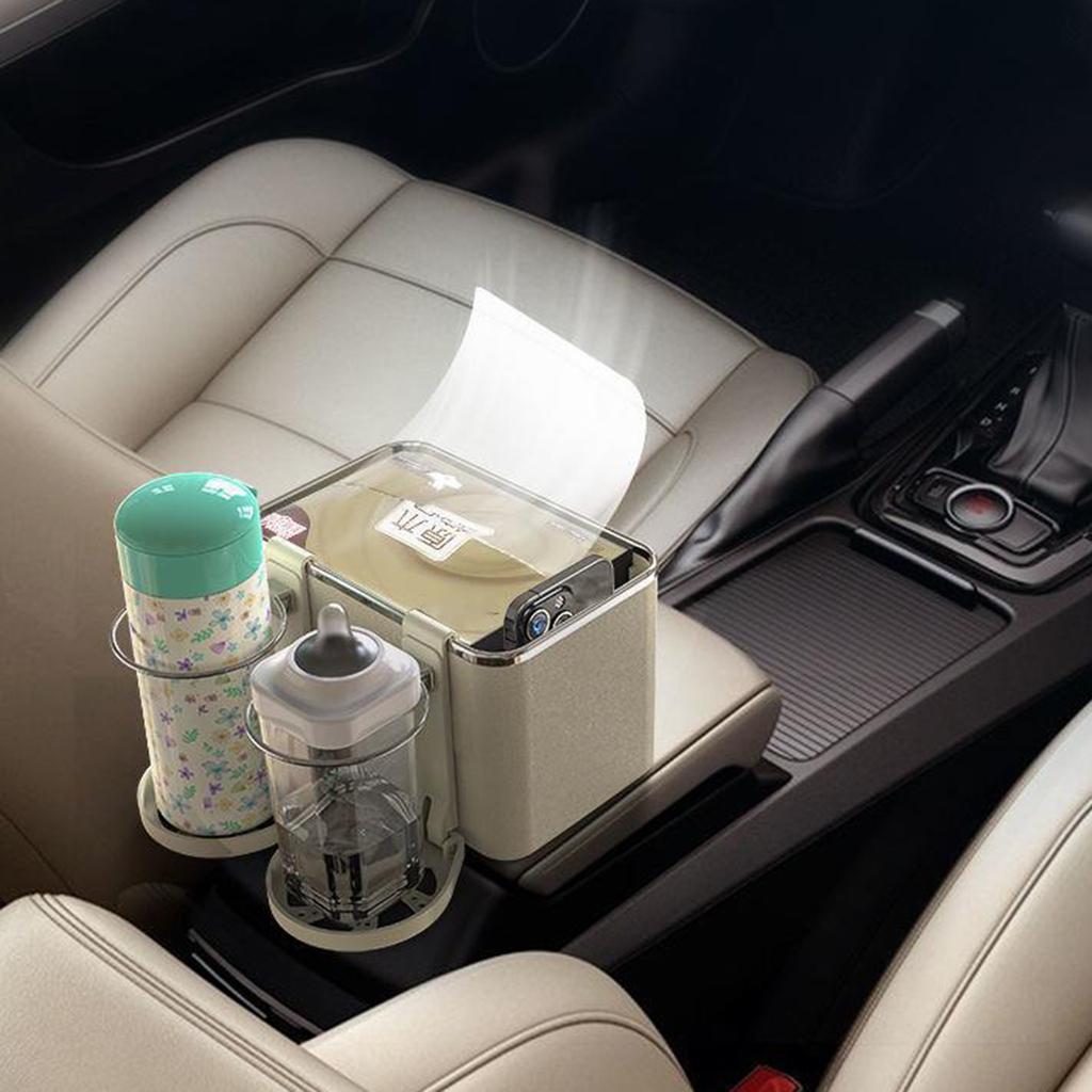 Car Armrest Storage Box Cup Holder Car Armrest Organizer Tissue Storage Box Holder Multifunctional Universal Car Box