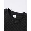 Casual Solid Waffle Knit Long Sleeve Pullover Sweatshirt