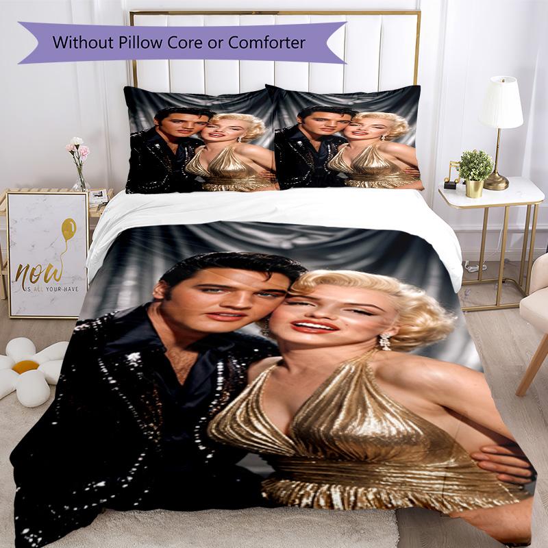 Elvis Presley Quilt Cover Set Design For Playroom Machine Washable Perfect Gift For Friends Family