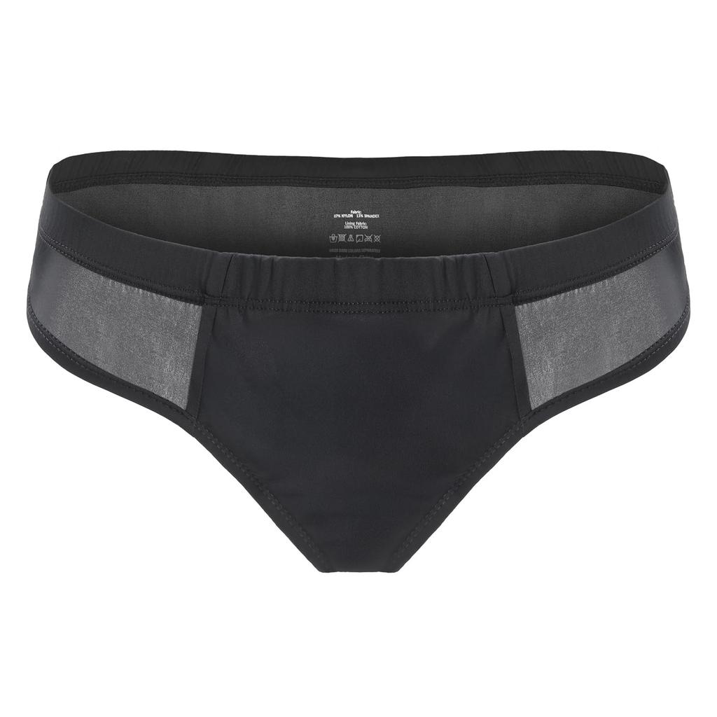 LittleForBig Breathable Underwear Briefs with Tacking Brazilian Smooth and Flexible Shape Size S Gaff, Cheeky, Mesh, Briefs, Unisex, Black,