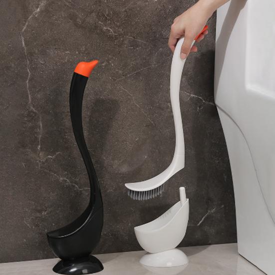 Набор туалетных ершиков с вентилируемым основанием, щетка в форме лебедя для мощной чистки ванной комнаты
