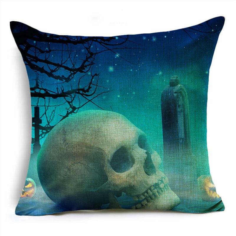 Хэллоуин Happy Тыква Фонарь Луна Кладбище Печати Чехлы для подушек Главная Гостиная Диван Украшение Наволочка
