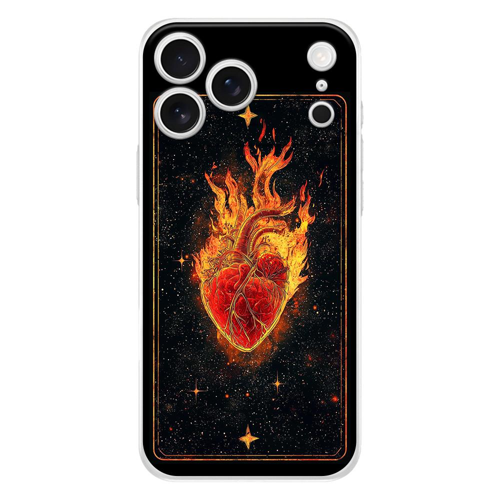 Мягкий прозрачный чехол для телефона для iPhone 17 Air 16E 16 11 15 14 Pro MAX 12 13 7 8 Plus SE Пасхальный чехол Полная защита задней панели Узор пламени