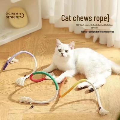Кошачий жевательный канат: Интерактивная палочка для прорезывания зубов из галлов для здоровья зубов и самостоятельных развлечений.