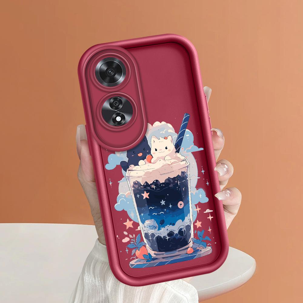 Для Realme 11 11x 12x 12 Pro C21 C30 C33 C35 C65 OPPO A18 A38 A60 A96 Reno 10 11 12 Pro мультфильм черно-белые кошки полная камера защитный мягкий чехол