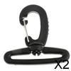 2xNylon Swivel Snap Hook Clip Backpack Webbing Buckle Black 50MM