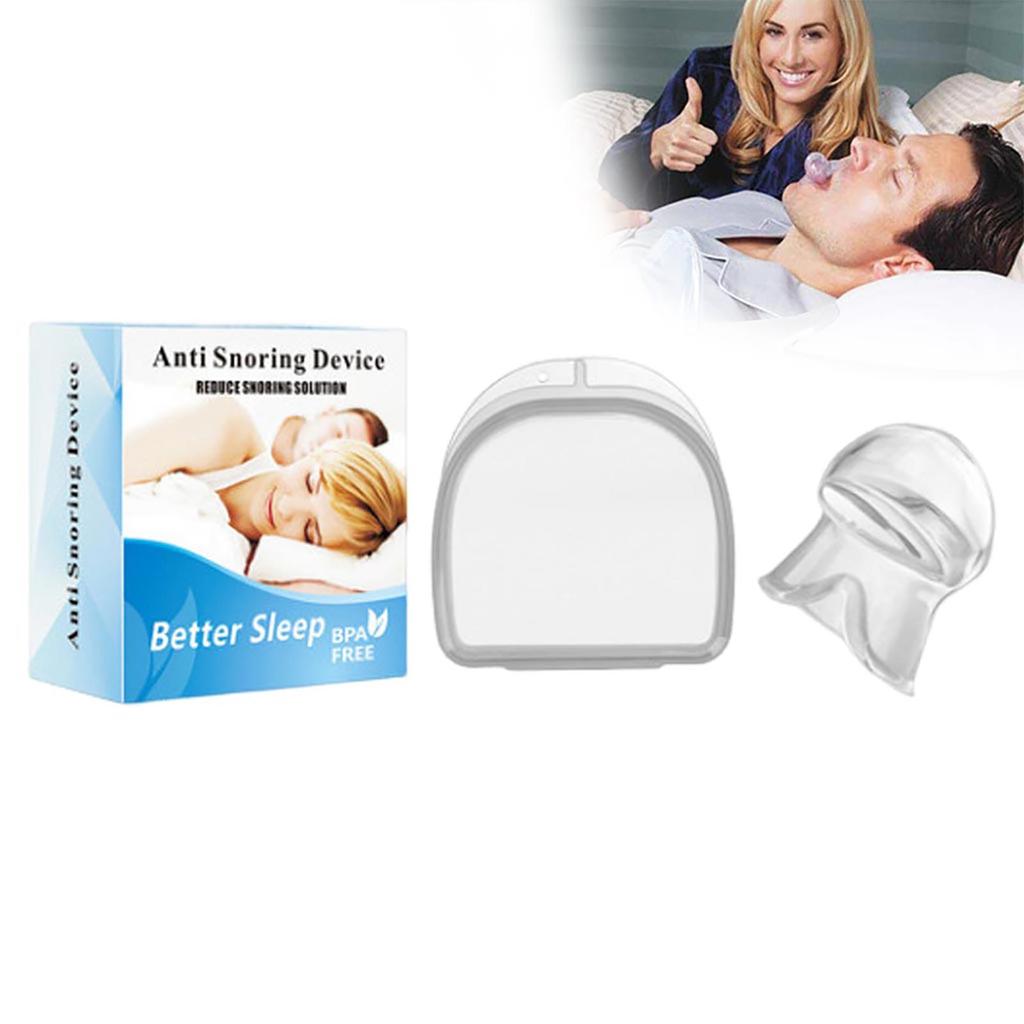 Anti-Snoring Tongue Retainer Device with Storage Box Anti-Snoring Device Sleeping Bite Guard for Bruxism and Stop Snoring
