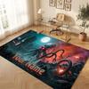 Space Cosmic Theme Crystal Velvet Floor Rug Personalized Custom Name Text Warm Carpet Home Decoration