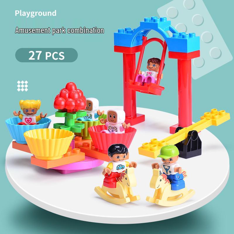 Совместимый набор LEGO DUPLO Парк аттракционов Колесо обозрения с фигурками и животными