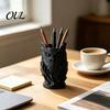 Creative Classroom Organizer 3D Printed Owl Pen Holder, Desk for Office Stationery, Vintage Style Stand Retro Relief Animal Storage Container Pencils