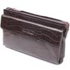 Fashionable Clutch for Men Made of Genuine Textured Leather CANPELLINI 21552 Brown
