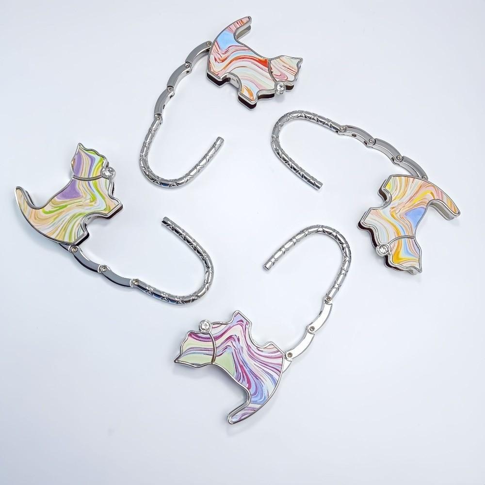 Милая форма Кошка Крючок для сумки Прекрасный дизайн Складной Складной Крючок для сумки Портативный Материал сплава Крючок для края стола Домашнее украшение