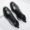 Кожаные ботинки мужские на молнии со шнуровкой, высокие, британские, универсальные, мужские, модные, деловые, деловые, повседневные, мужские ботинки на платформе