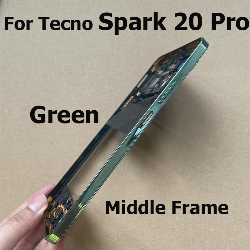 Для Tecno Spark 20 Pro KJ6 Средняя рамка Лицевая панель Корпус Шасси Передняя рамка LCD Запасные части для ремонта Замена