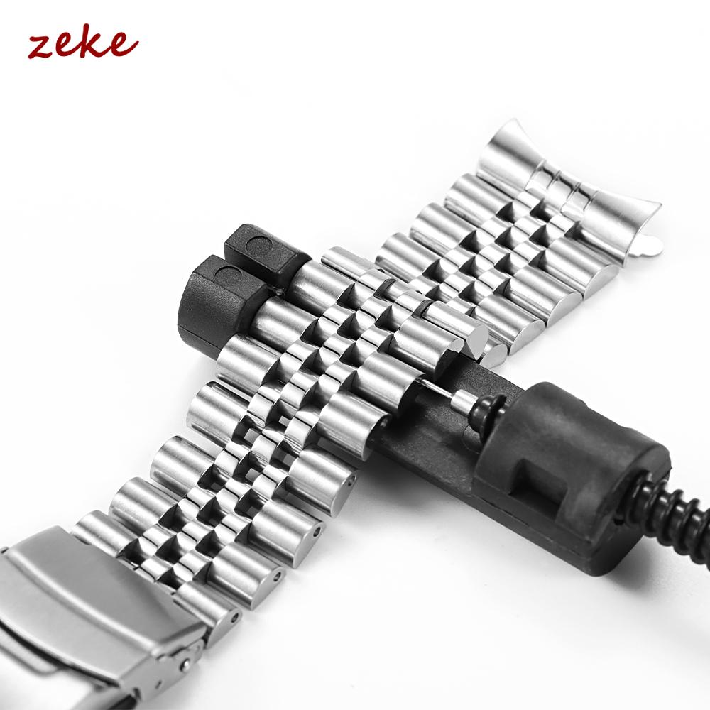 Прочный ремешок для часов из нержавеющей стали для Seiko 5 SKX009/007 для Oyster для Jubilee Изогнутый конец Часы 18 мм 20 мм 22 мм Мужской спортивный ремешок