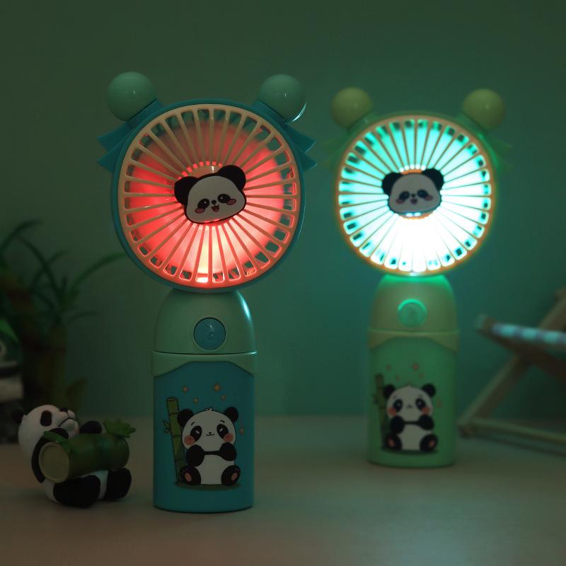 Panda Cartoon USB Rechargeable Mini Handheld Fan - Silent, Portable, Lightweight Gift for Kids
