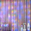 Christmas Lights Curtains for Windows Led Fairy New Year Lighting Room String Garland Usb Party Waterfalls Decorations Girls