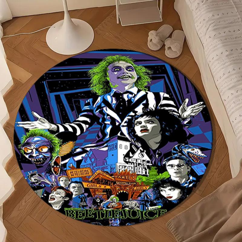 Beetle Haunted House Round Rug for Livingroom,Bedroom, Palyroom, Chair Rug, Area rug, Circle Carpet, Large Size Fan Christmas gift