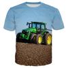 Крутая 3D-печать трактора для детей, футболка для мальчиков с коротким рукавом, модная детская летняя одежда, детская одежда для активного отдыха