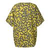 Women Large Size Round Neck Short Sleeve Printed Loose Blouse