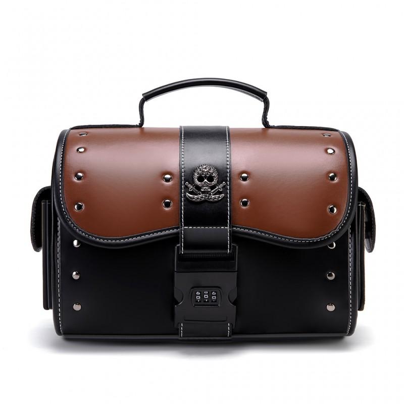 Motorcycle Saddle Bag PU Leather Cruiser Touring Storage Pouch Harley Chopper Bobber