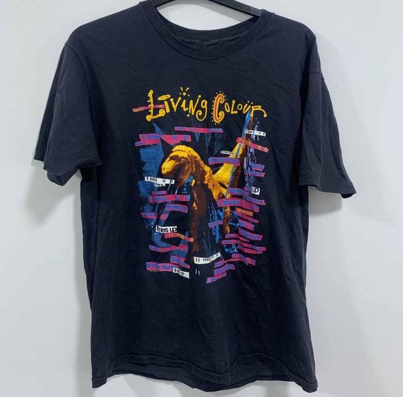 Living Colour 1990 Times Up Tour Футболка Черная Унисекс S-2345XL ND1560 Унисекс Футболка