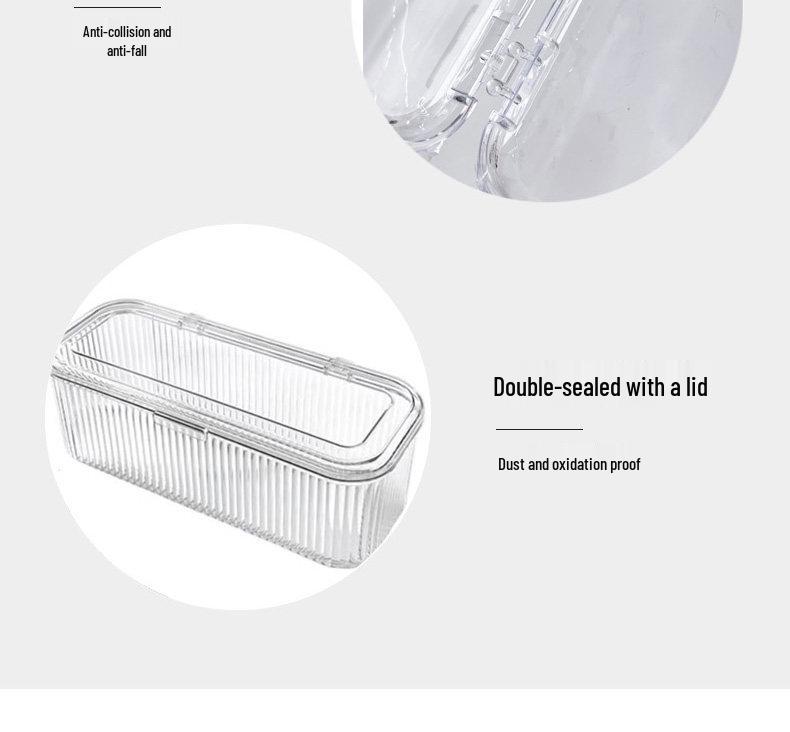 Портативная полосатая шкатулка для украшений, устойчивая к царапинам: Прозрачное, герметичное, антиокислительное хранилище для браслетов и ожерелий Вэньвань