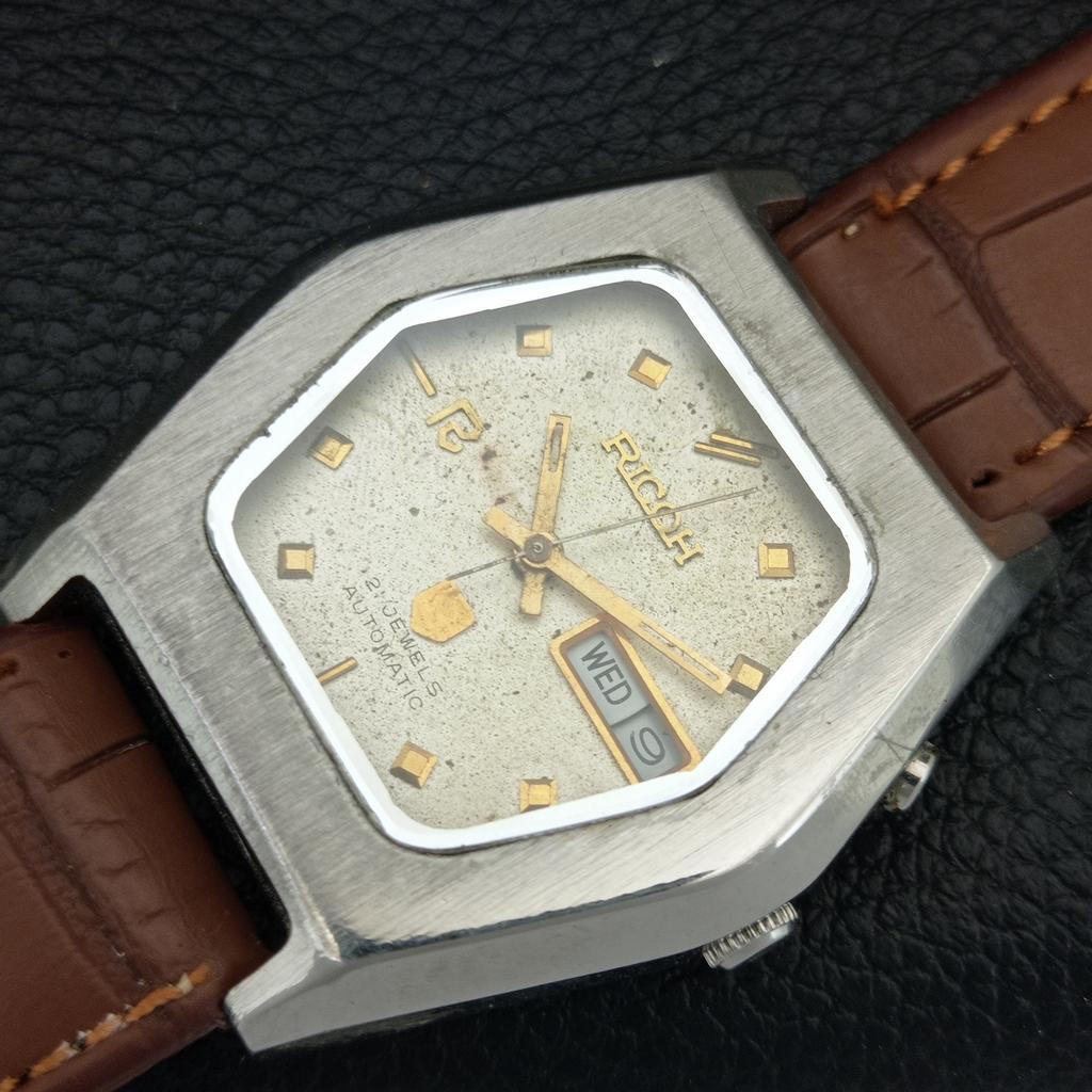 РЕДКИЕ ВИНТАЖНЫЕ ЯПОНСКИЕ МУЖСКИЕ АВТОМАТИЧЕСКИЕ ЧАСЫ RICOH R31 С ОРИГИНАЛЬНЫМ ЦИФЕРБЛАТОМ a708206-1