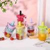 480ml Colorful Straw Cup, Portable Outdoor Sports Bottle, with Isolation Room Design, Suitable for Summer Use