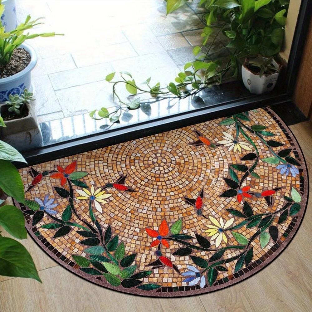 Semi-Circular Doormat Silicone Backing Floor Mat New Welcome Mat  Porch Accessories