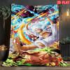 One Piece Art Pattern Blanket Creative Flannel Soft Warm for Home Bedroom Decor THW