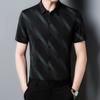 Summer New Style Striped Short-sleeved Shirt for Young and Middle-aged Men, Fashionable Casual Lapel Half-sleeved Business Top