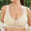 Plus Size Smooth Backless Wirefree Seamless Bra with Front Buckle Uplift