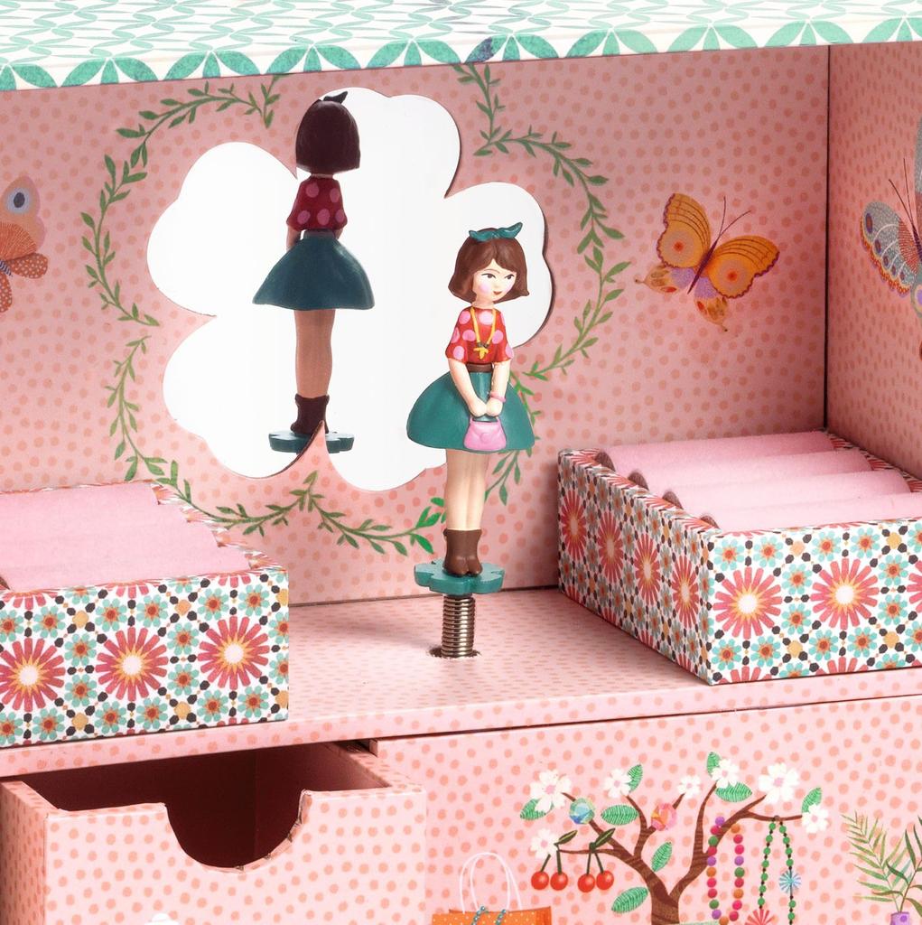 DJECO Secret Garden Music Box Jewelry Box Girls Accessories Case Present Montessori 6 Years Old Christmas (DJ06087)