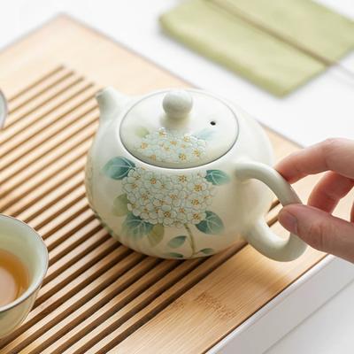 Бежевый чайник Ru Kiln, горшок Xishi, керамический чайный сервиз Kung Fu, открытый, можно хранить небольшой чайник, заварник для чая, чашки для чая