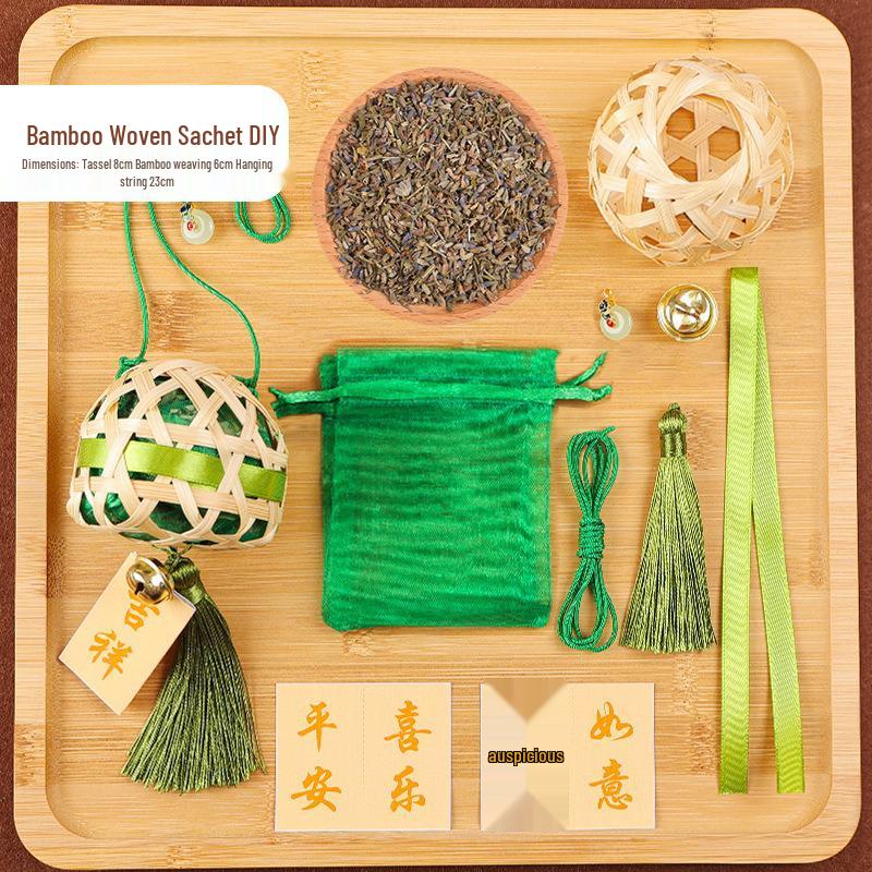 Handmade Bamboo Sachet Craft Kit - Bamboo Strips & Splints for Team Building, Children's Crafts, DIY Pendants & Decorations.