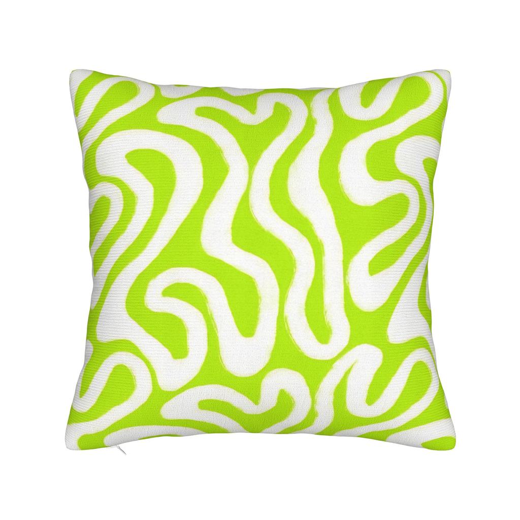 Lime Green Abstract Pattern Pillow Cover Print Cushion Cover Cute Funny Pillow Case For Living Room Chair