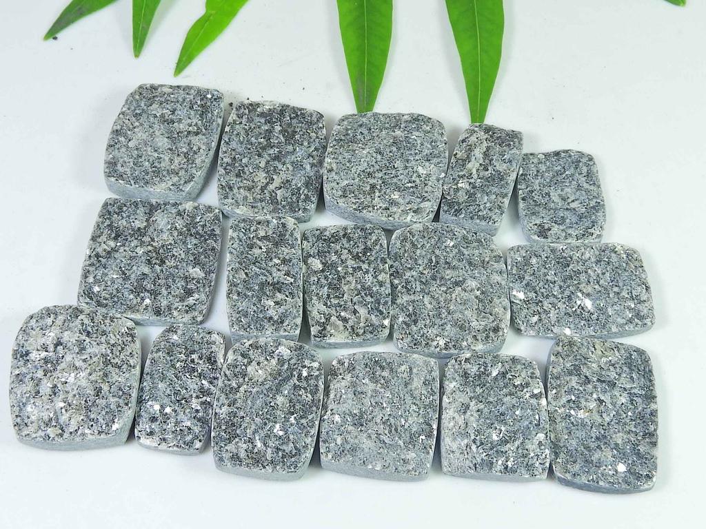 Черная слюда друзы восьмиугольной формы кабошон 16 шт. лот россыпью драгоценных камней 19-21 мм RQ-2751